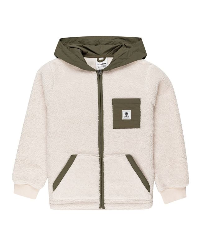 Sudadera con capucha y cremallera Element Brand Rickey Warmer blanca para chico
