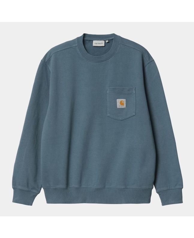 Sudadera Carhartt WIP Pocket Sweat Storm Blue azul para hombre