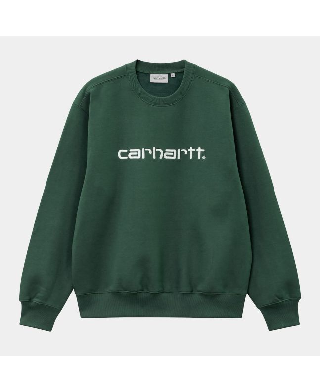 Sudadera Carhartt WIP Carhartt Sweatshirt verde con logo blanco para hombre