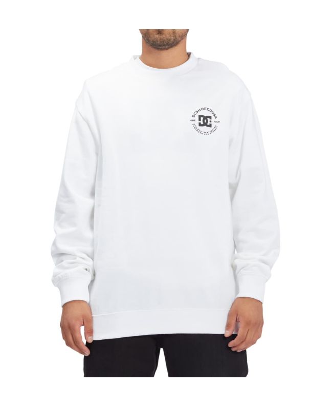 Hombre con sudadera DC Shoes Star Pilot blanca