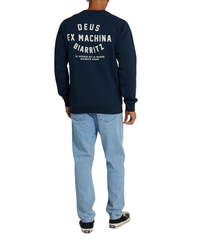 Hombre con Sudadera Deus Ex Machina Biarritz Address Crew Azul Marino