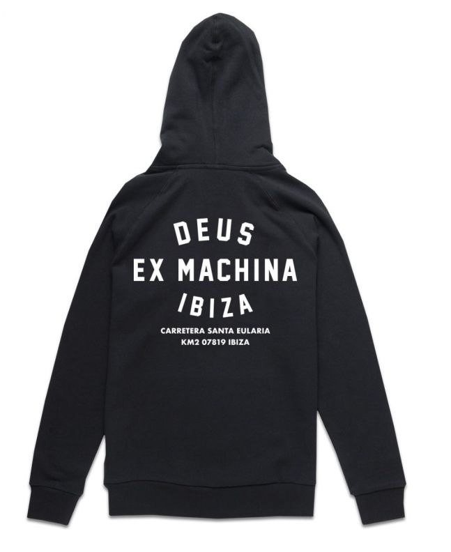 Sudadera con capucha Deus Ex Machina Ibiza Address negra para hombre posterior