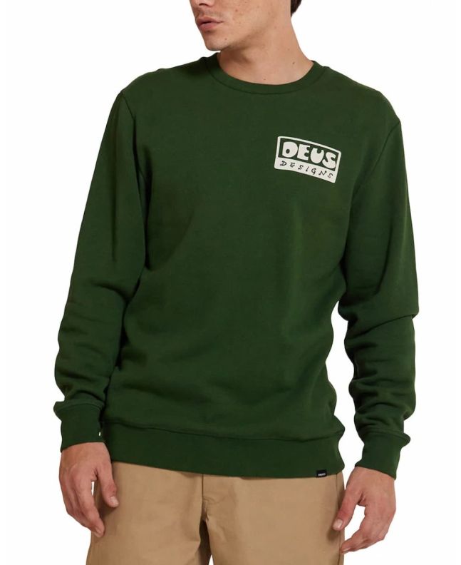 Hombre con Sudadera Deus Ex Machina Nice To See You Crew Verde