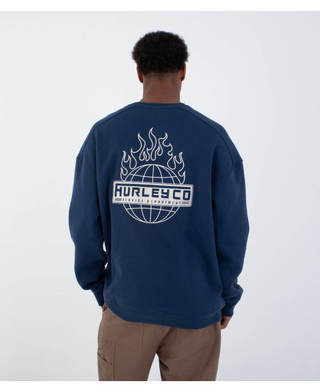 Hombre con Sudadera Hurley Ironclad Heavyweight Azul Marino