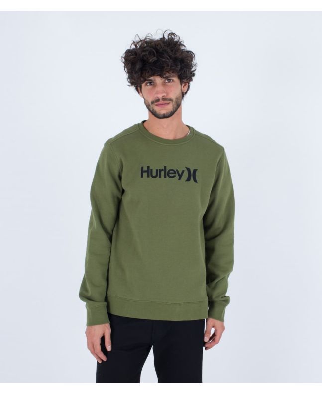 Hombre con Sudadera Hurley One and Only Seasonal Crew verde 