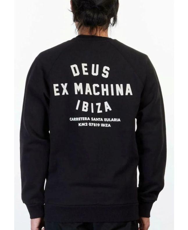 Hombre con Sudadera Deus Ex Machina Ibiza Address Crew Negra