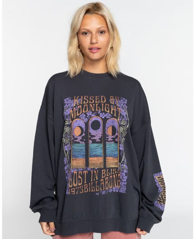 Mujer con Sudadera Oversize Billabong Ride In Negra