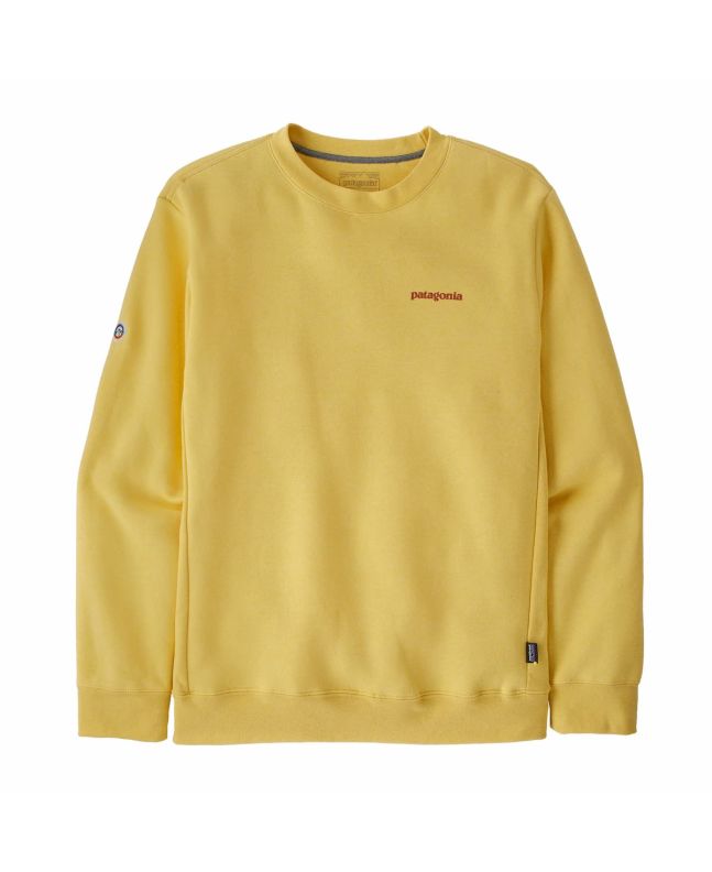 Sudadera reciclada Patagonia Fitz Roy Icon Uprisal Crew Sweatshirt color Milled Yellow Unisex