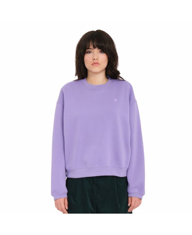 Mujer con sudadera polar Volcom Stone Heart II Morada