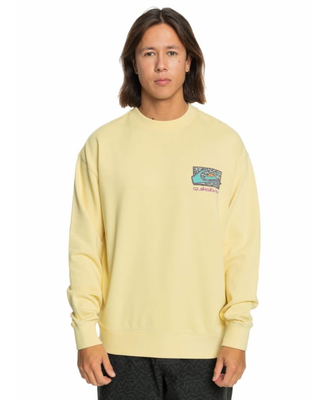 Hombre con Sudadera oversize Quiksilver Spin Cycle Amarilla