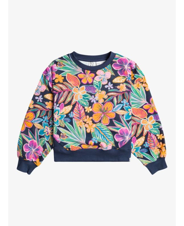 Sudadera Roxy Get That Boom Boom Girl Azul Marino Floral para niña 8-16 años