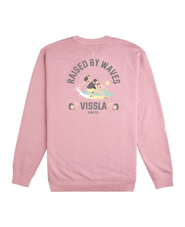 Sudadera Vissla Offshore Pleasure Crew Rosa para hombre