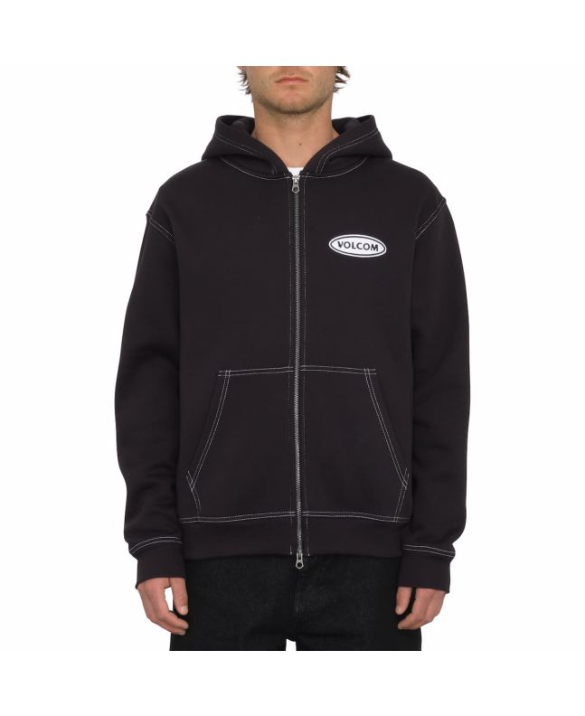 Hombre con sudadera de capucha y cremallera Volcom Workard Negra