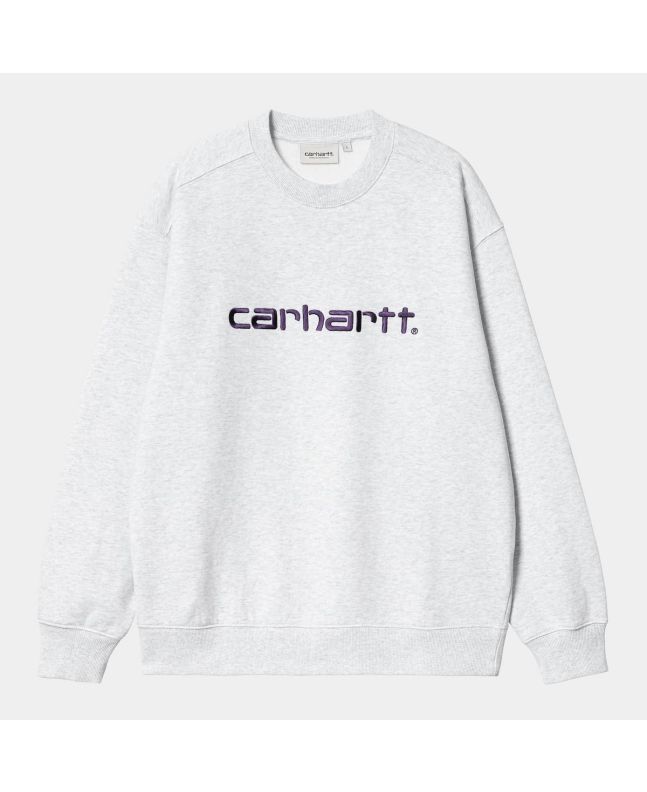 Sudadera Carhartt WIP Women's Carhartt Sweatshirt gris con logo morado para mujer