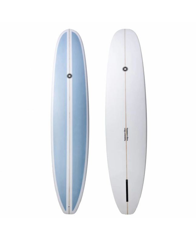 Tabla de surf longboard Summer Vibes Classic 9'1'' azul/blanco con configuración single fin
