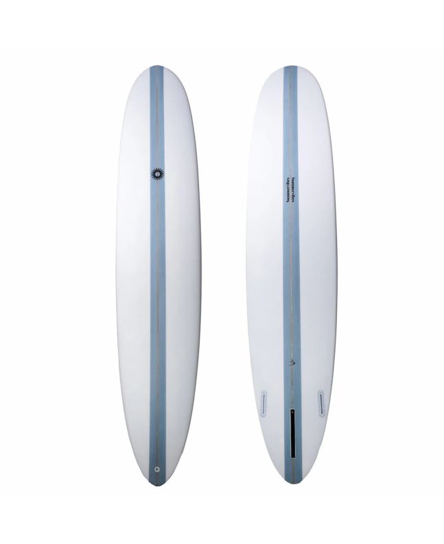 Tabla de surf longboard Summer Vibes Performance 9'1'' azul/blanco con sistema de quillas 2+1