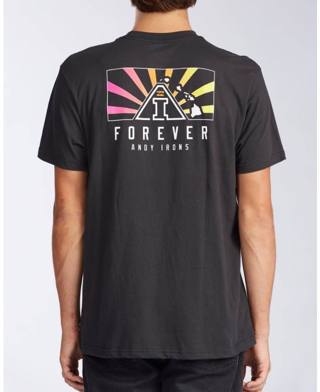 Camiseta de manga corta para hombre Billabong AI Forever Sunrise SS negra Posterior