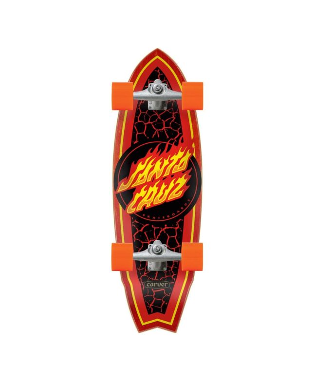 Surfskate Completo Santa Cruz x Carver Flame Dot Shark 9.85" X 31.52" 