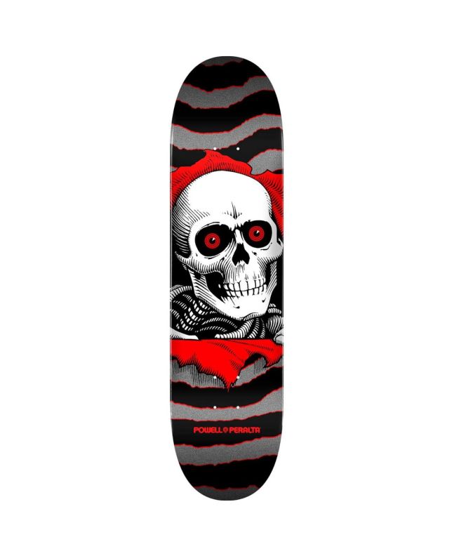 Tabla de Skate Powell Peralta Ripper One Off 7.0" x 28" gris plateada y roja