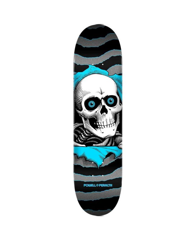 Tabla de skate Powell Peralta Ripper One Off 7.75" x 31.08" en  gris plateado y azul claro