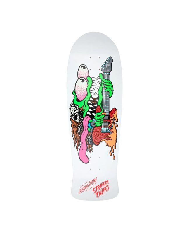 Tabla de Skate Santa Cruz x Stranger Things Meek Slasher Eddie Reveal 10.1in Blanca
