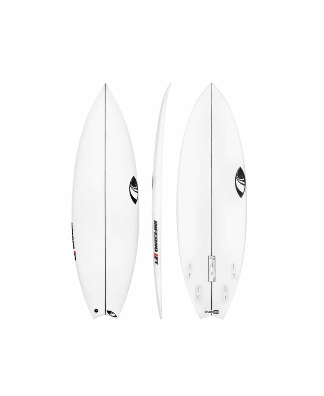 Tabla de Surf Shortboard Sharpeye Inferno FT 5'11" 28,7 Litros blanca FCS II Quad Fin 