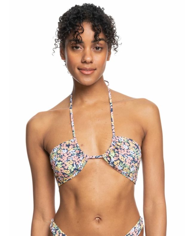 Mujer con Top de Bikini Triangular Roxy Printed Beach Classics Azul Marino Floral