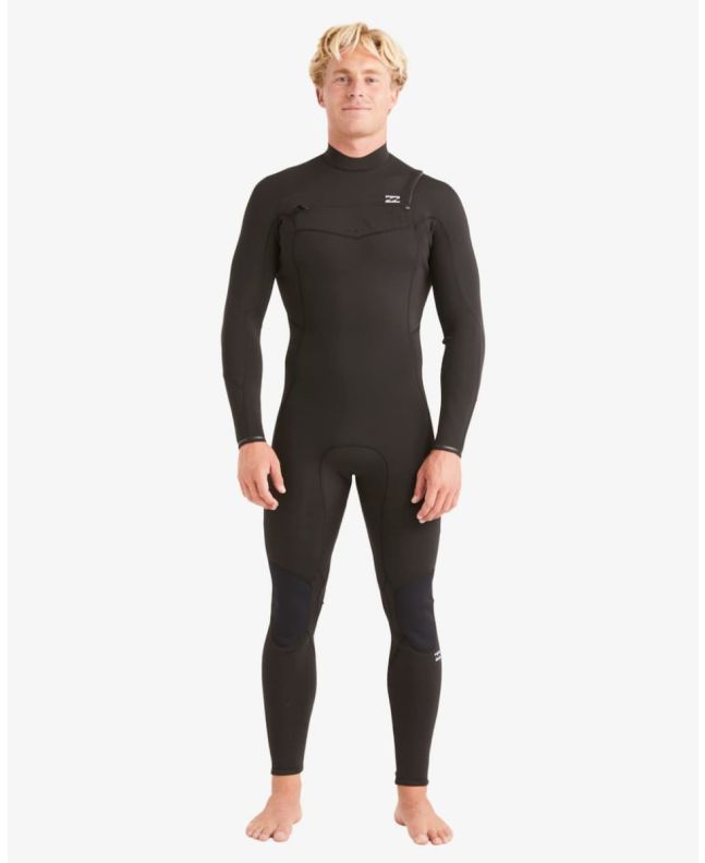 Hombre con traje de surf con cremallera en el pecho Billabong Absolute 4/3mm negro 