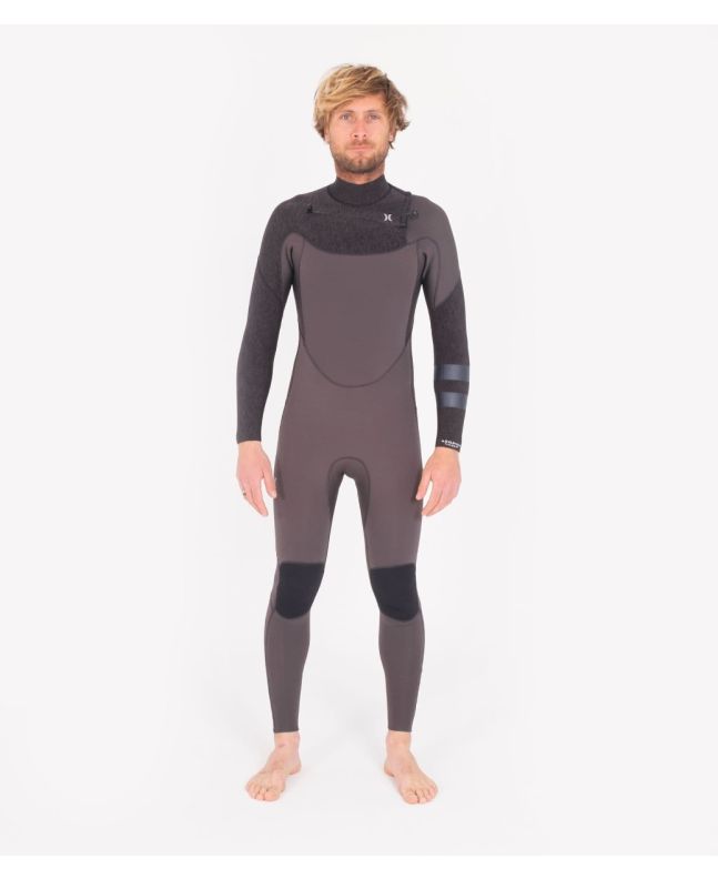 Hombre con Traje de surf con cremallera en el pecho Hurley Advantage Plus 4/3 gris