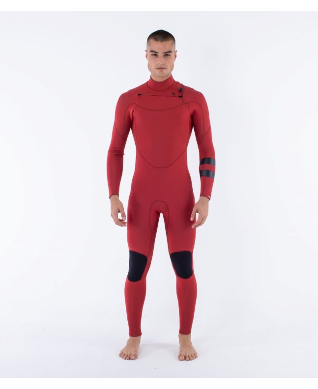 Hombre con traje de Neopreno con cremallera en el pecho Hurley Air 4/3mm Rojo