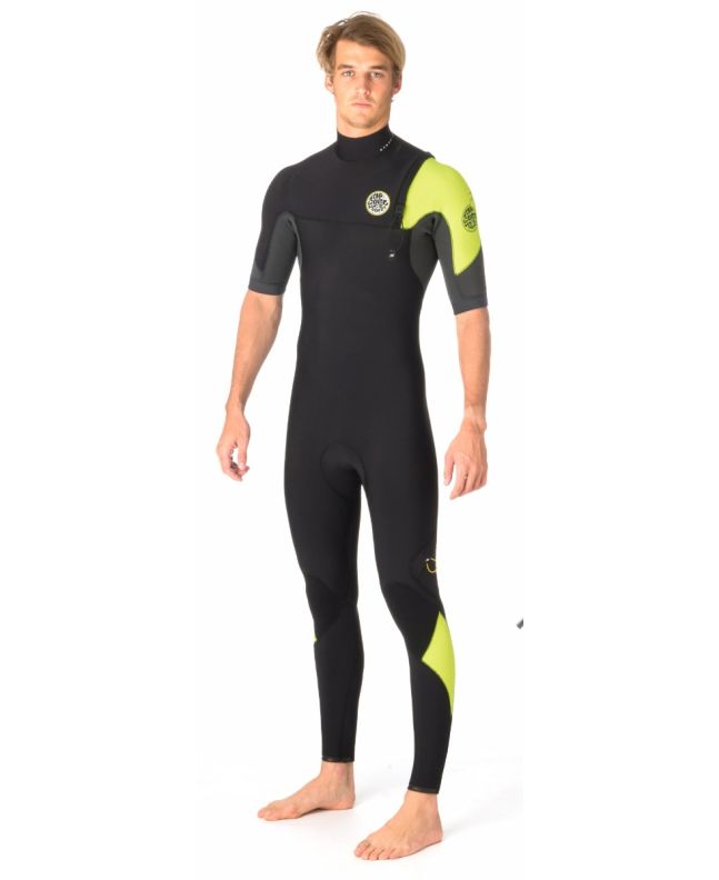 Hombre con Traje de surf de manga corta y sin cremallera Rip Curl E-Bomb 2/2mm lima