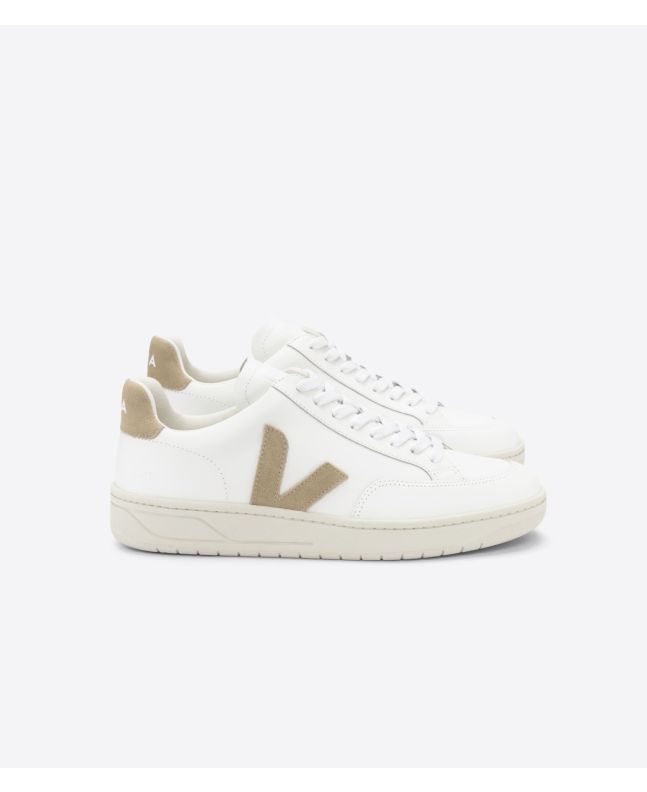 Zapatillas de cuero Veja V-12 Leather White Dune Unisex