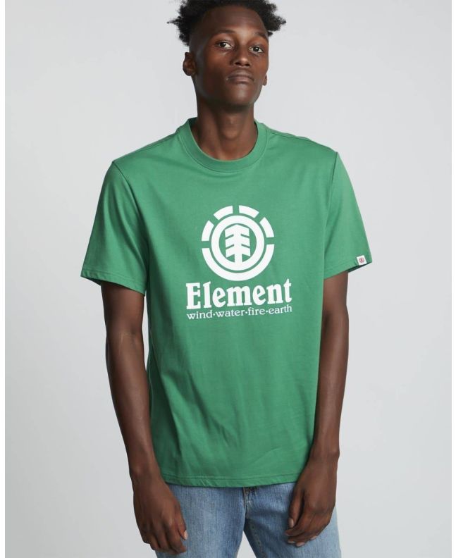 Camiseta de manga corta para hombre Element Brand Vertical SS verde Frontal