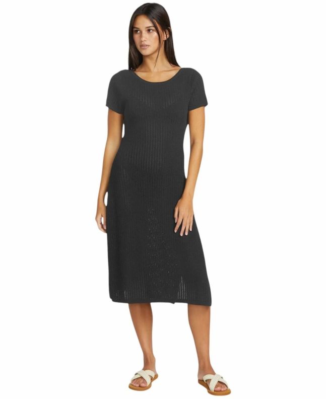 Mujer con vestido midi Volcom Cover Up Meshy Beach Negro 