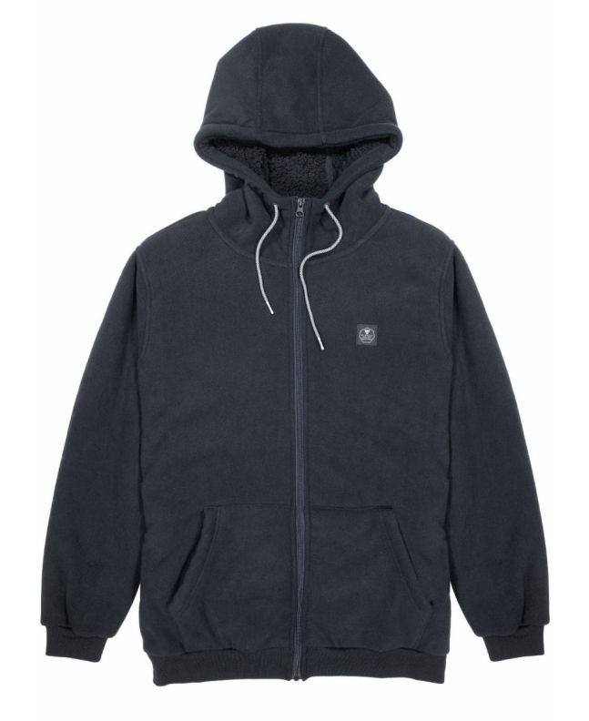 Chaqueta sherpa con capucha Vissla Eco-Zy Polar Zip Hoodie Negra para hombre