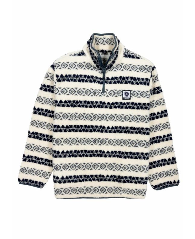 Forro polar con media cremallera Vissla Hiking Ice Sherpa II Natural para hombre