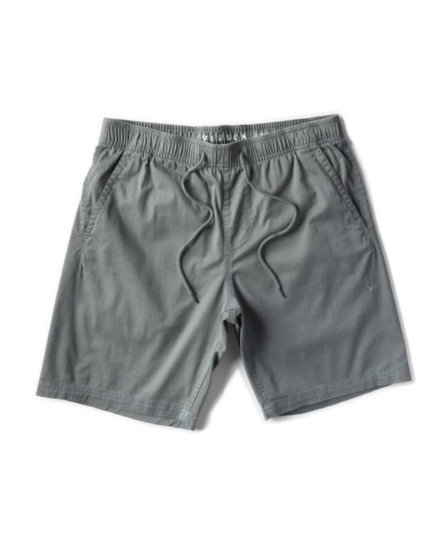 Pantalón corto elástico Vissla No See Ums Eco Elastic 18'' Moss con cintura ajustable y tejido de algodón orgánico para hombre