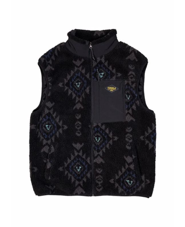 Chaleco de forro polar Vissla Hector Sleeveless negro para hombre