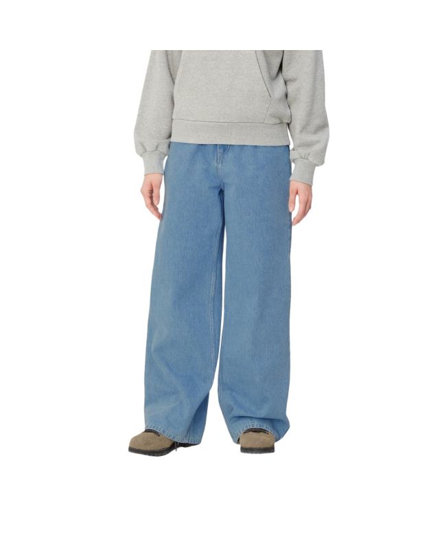 Mujer con Pantalón Vaquero holgado de talle alto Carhartt WIP Jens Pant Azul Lavado Intenso a la piedra