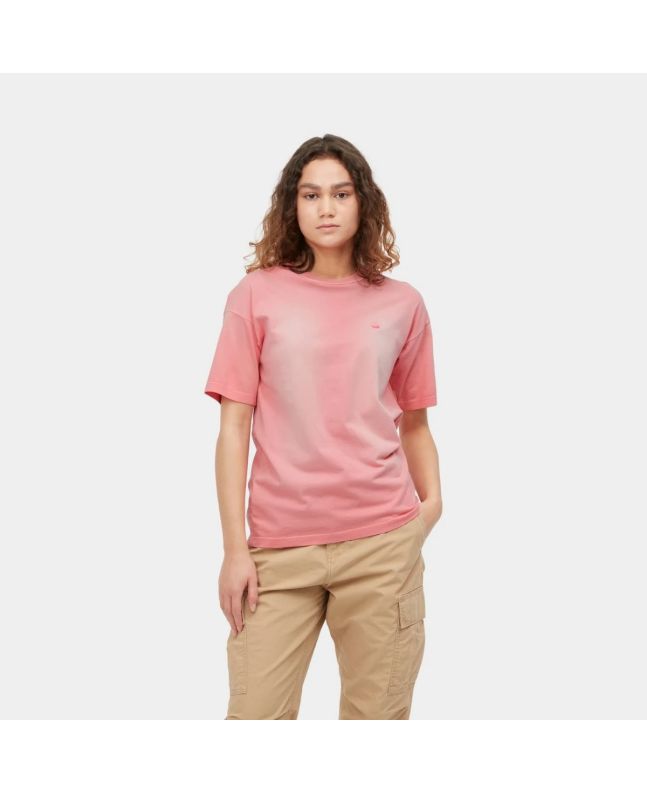 Mujer con Camiseta orgánica de manga corta Carhartt WIP Sol rosa