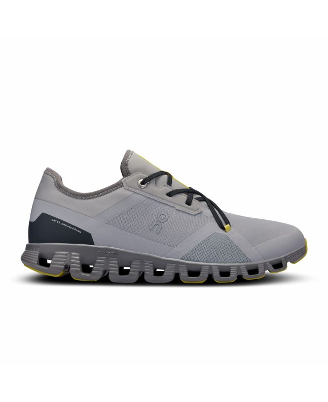 Zapatillas de running ON Cloud X 3 AD Gris Niebla y Amarillo Gecko para hombre