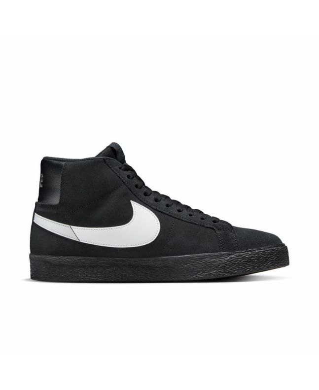 Zapatillas de Skate Nike SB Zoom Blazer Mid Negras con logo blanco