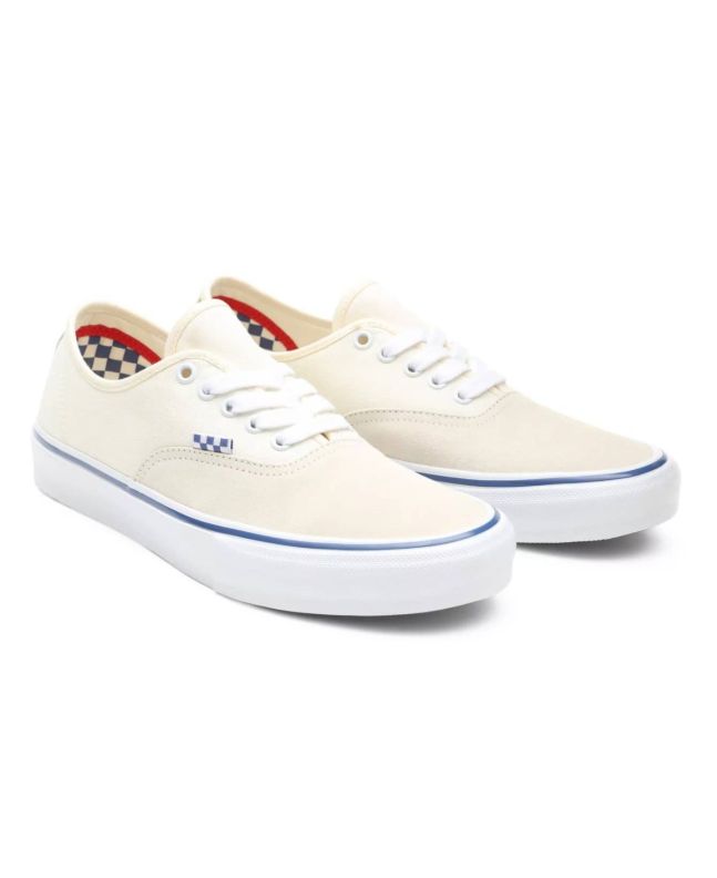 Zapatillas de Skateboard Vans Authentic blancas con suela en blanco para hombre 