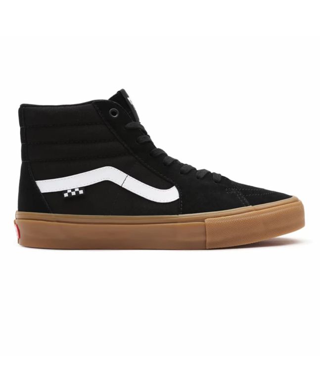 Zapatillas de Skateboard Vans SK8-Hi negras con banda lateral blanca y suela de goma para hombre