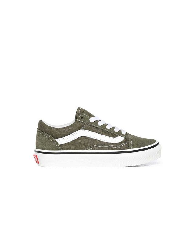 Zapatillas Vans UY Old Skool verdes con banda lateral blanca para niño 4 a 8 años