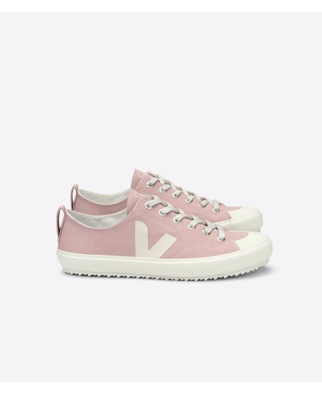 Zapatillas Veja Nova Canvas Babe Pierre rosas con detalles y suela en beige para mujer