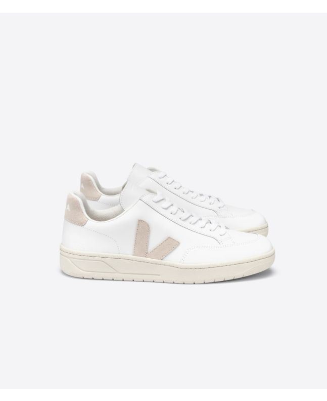 Zapatillas de cuero Veja V-12 Leather White Sable Unisex