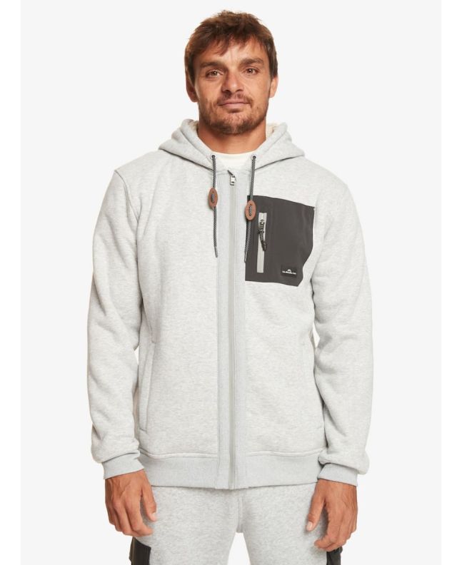 Hombre con Sudadera de capucha y cremallera Quiksilver Out There Gris