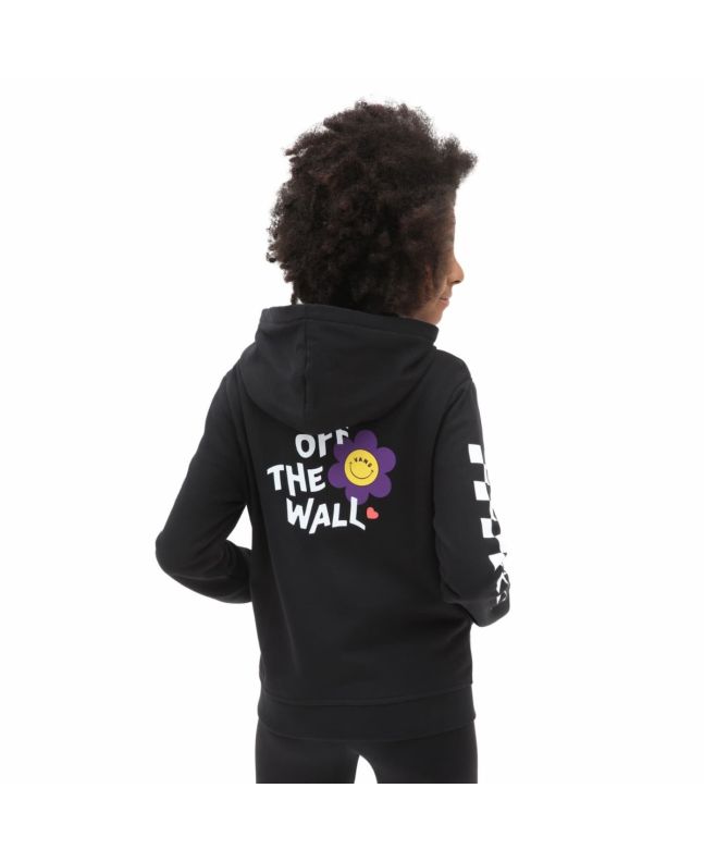 Niña con Sudadera de capucha y cremallera Vans Radically Happy Negra