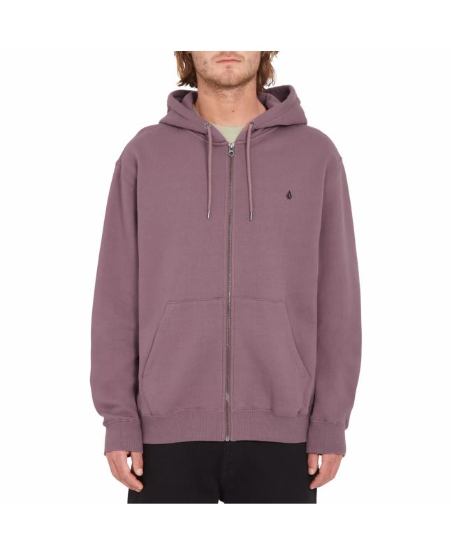 Hombre con Sudadera de capucha y cremallera Volcom Single Stone Bordeaux Brown